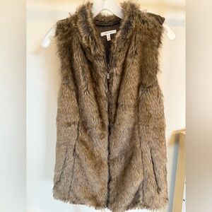 Maurices Faux Fur Zip-Front Vest in Brown